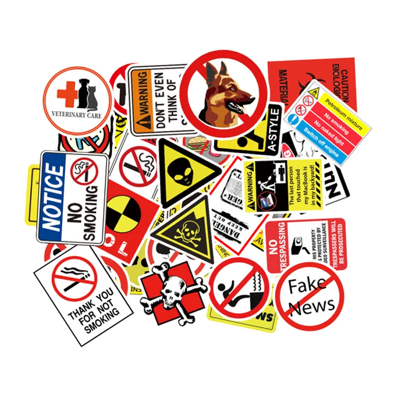 50PCS Warning Danger Reminder Sticker Waterproof Decal Banning Signs Stickers to Car Laptop Suitcase Motorcycle Snowboard Fridge
50PCS Warning Danger Reminder Sticker Waterproof Decal Banning Signs Stickers to Car Laptop Suitcase Motorcycle Snowboard Fridge