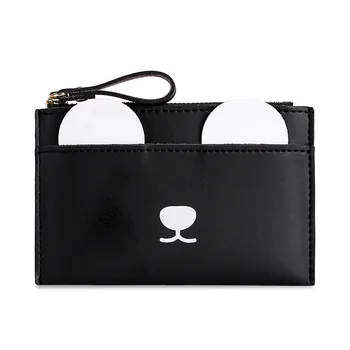 Spring new retro wind short female coin purse solid color PU leather 
Spring new retro wind short female coin purse solid color PU leather