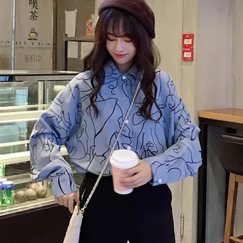 Women Print Casual Blouse Autumn Loose Long-sleeved Shirt Fashion Lapel Female Blouse
Women Print Casual Blouse Autumn Loose Long-sleeved Shirt Fashion Lapel Female Blouse