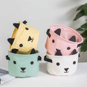 Millet wheat cartoon expression ear series storage barrel foldable simple multi-functional storage box with handle