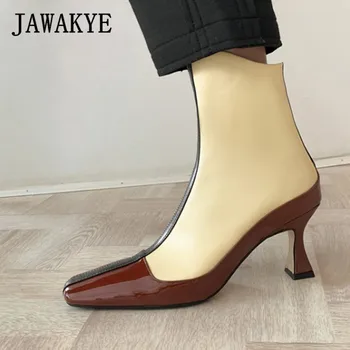 Kitten Heel Square Toe Ankle Boots Women Leather Patchwork Side zipper High heel Short Boots Autumn Formal Office Shoes Women
Kitten Heel Square Toe Ankle Boots Women Leather Patchwork Side zipper High heel Short Boots Autumn Formal Office Shoes Women
