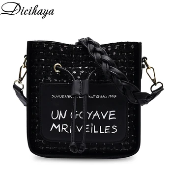 DICIHAYA Women's PU 2020 Autumn And Winter Large-capacity Woven Shoulder Strap Bucket Bag Sequin Letter portable messenger Bags 
DICIHAYA Women's PU 2020 Autumn And Winter Large-capacity Woven Shoulder Strap Bucket Bag Sequin Letter portable messenger Bags
