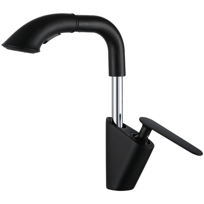 Black Modern Basin Pull Out Faucet Silver Plating Liftable Hot And Cold Taps Bathroom Mixer With Two Water Outlet Modes
Black Modern Basin Pull Out Faucet Silver Plating Liftable Hot And Cold Taps Bathroom Mixer With Two Water Outlet Modes
