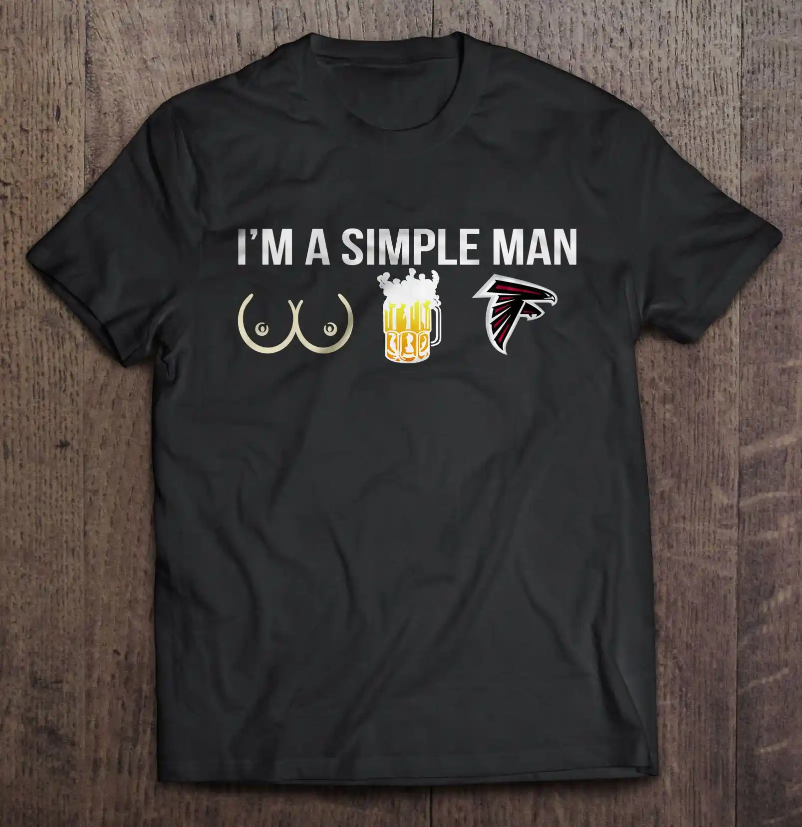 im a simple man i like boobs beer and atlanta print t-shirt