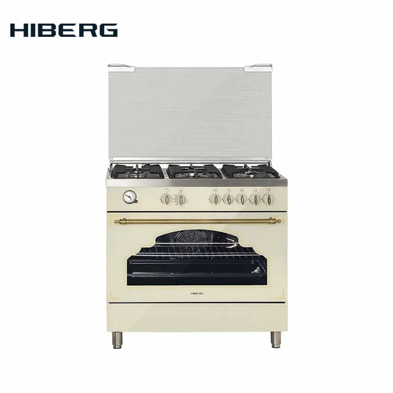 Фото Gas cooker HIBERG wide 90 cm model FGG 950-35 SY gas grill convection stove hob for home kitchen appliances range | Бытовая техника