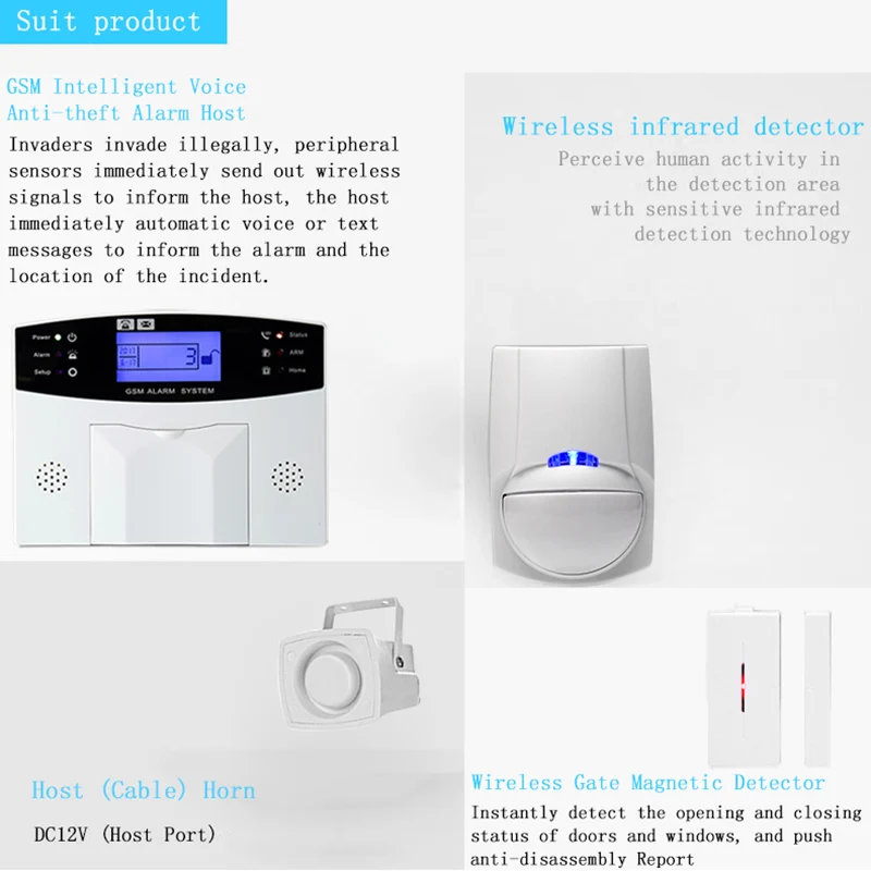 GSM Burglar Alarm System Wireless Infared Anti-pet Interference Detector for Home OD889
GSM Burglar Alarm System Wireless Infared Anti-pet Interference Detector for Home OD889