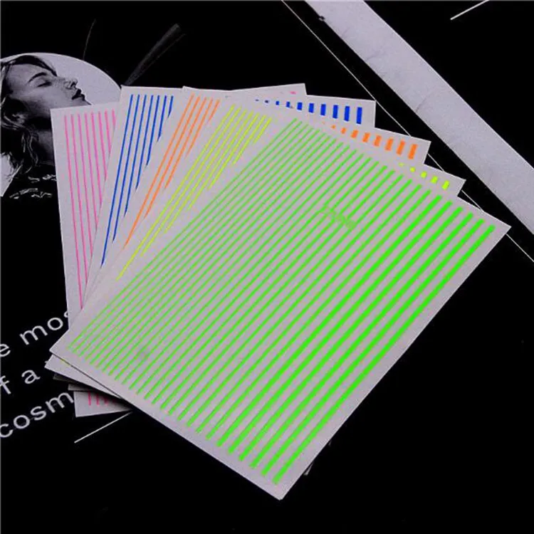 NEW! 3D Fluorescent Stripes Nail Art Sticker Rainbow Neon Adhesive Sticker Flexible Line Decals for Nail Art Decoration Manicure
NEW! 3D Fluorescent Stripes Nail Art Sticker Rainbow Neon Adhesive Sticker Flexible Line Decals for Nail Art Decoration Manicure