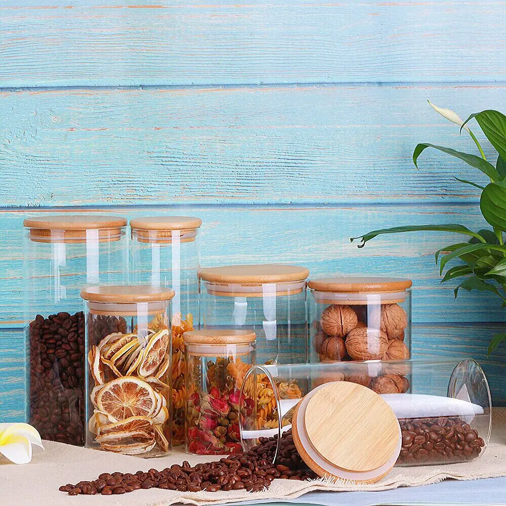 Glass Storage Jars Sealed Cans with Cover Kitchen Food Storage Bottles Container Grains Nuts Cans
Glass Storage Jars Sealed Cans with Cover Kitchen Food Storage Bottles Container Grains Nuts Cans