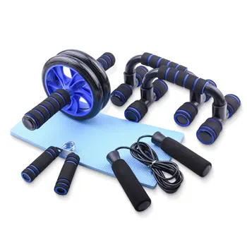 5 PCS Home Gym Fitness Set Abdominal Roller Wheel Resistance Band Jump Rope Push up Bars Pack Kit Training Exercise Equipment 
5 PCS Home Gym Fitness Set Abdominal Roller Wheel Resistance Band Jump Rope Push up Bars Pack Kit Training Exercise Equipment