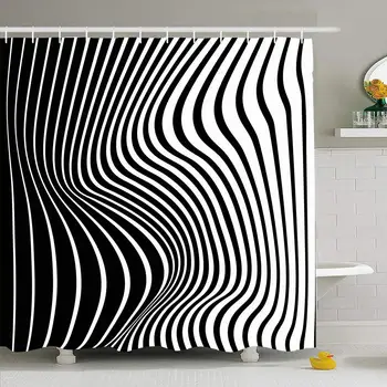Shower Curtain Set with Hooks 66x72 Optical Striped Abstract Wavy Wave Texture Strip Design Textures Distortion Warp Modern
Shower Curtain Set with Hooks 66x72 Optical Striped Abstract Wavy Wave Texture Strip Design Textures Distortion Warp Modern