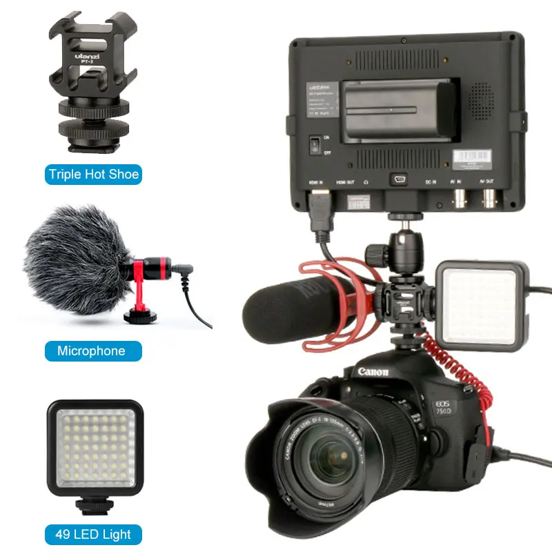 Triple Hot Shoe Vlog Video Microphone 112 LED Light 49 LED For Canon DSLR Camera&DJI OSMO Mobile 2&Zhiyun Smooth 4 Q Gimbal Part
Triple Hot Shoe Vlog Video Microphone 112 LED Light 49 LED For Canon DSLR Camera&DJI OSMO Mobile 2&Zhiyun Smooth 4 Q Gimbal Part