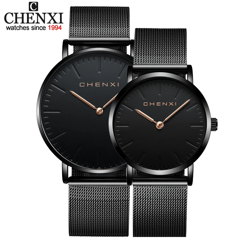 Роскошные Брендовые Часы CHENXI модные наручные часы для влюбленных женские и