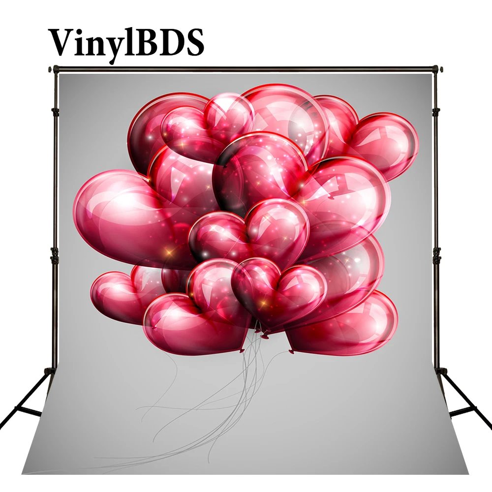 

VinylBDS Romantic Valentine'S Day Backdrop Photography Backdrops Pink Balloons Children Background for Newborn Photo Studio