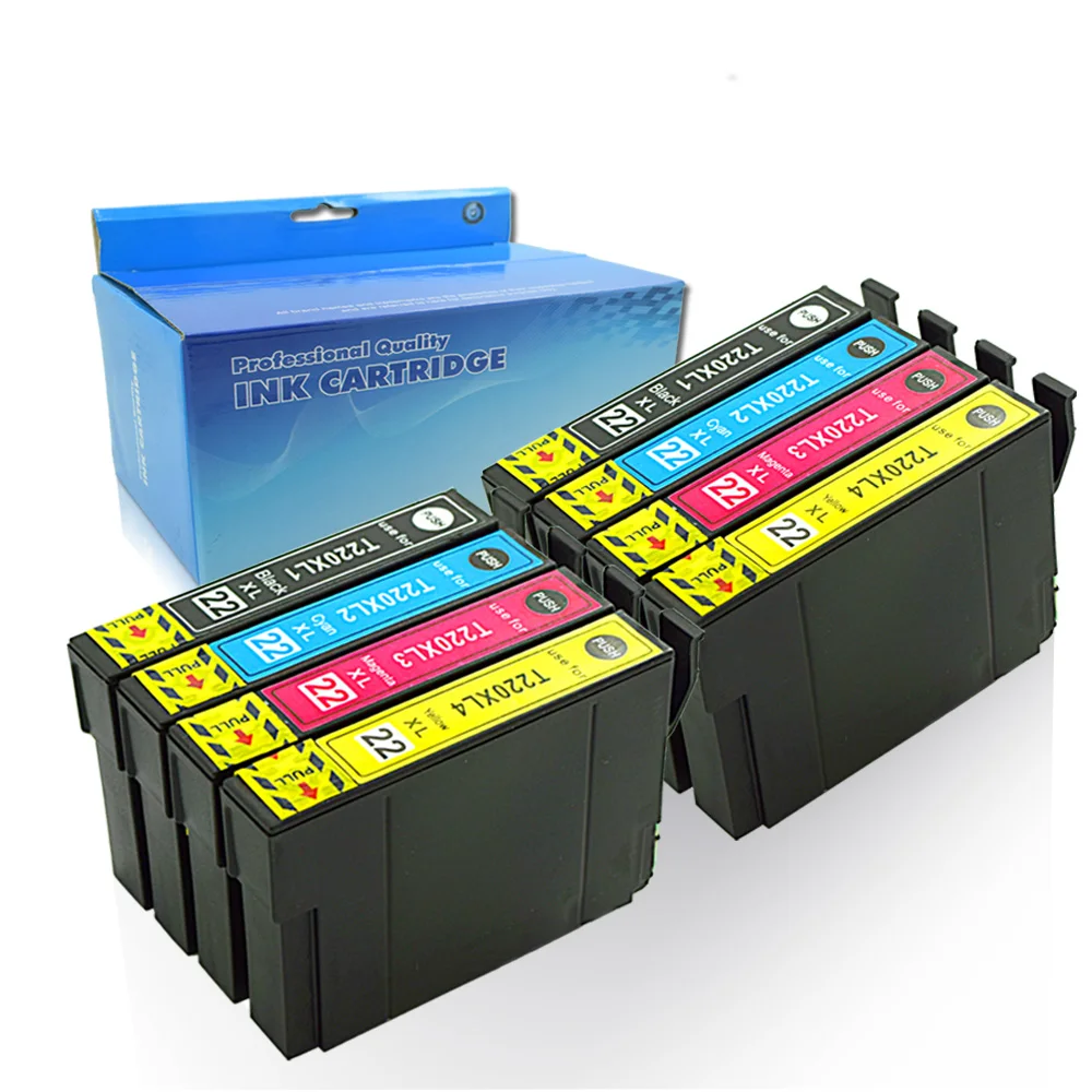 

8x compatible ink cartridge T220 T220XL for Epson WorkForce WF-2630 WF 2650 WF-2660 WF-2750 WF-2760 XP-320 XP-420 XP-424 printer