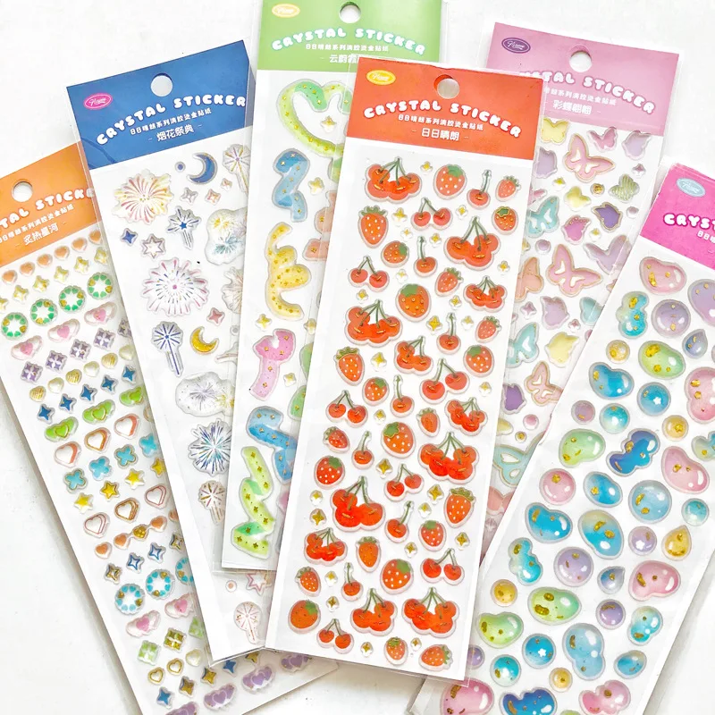 

Sunny Day Series Stickers Ins Hot Stamping Scrapbooking Decorative Sticker Korean DIY Diary Album Stick Label Kawaii Stationery