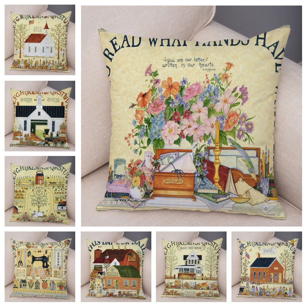 Cartoon House Cushion Cover Decor Retro Rural Color Cities Pillow Case Super Soft Plush Pillowcase for Sofa Home Car 45x45cm
Cartoon House Cushion Cover Decor Retro Rural Color Cities Pillow Case Super Soft Plush Pillowcase for Sofa Home Car 45x45cm