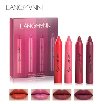 Langmanni 4pcs/lot Matte Lipstick kit Waterproof Sexy Pigment Velvet Soft Nude Lip Pencil Red Tint Batom Labiales Makeup Set
Langmanni 4pcs/lot Matte Lipstick kit Waterproof Sexy Pigment Velvet Soft Nude Lip Pencil Red Tint Batom Labiales Makeup Set