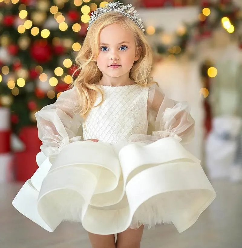 Ivory Short Puffy Dress for Baby Girls Sparkly Top Long Sleeve O Neck Infant Girls Dresses Birthday Party Gown Photoshoot
Ivory Short Puffy Dress for Baby Girls Sparkly Top Long Sleeve O Neck Infant Girls Dresses Birthday Party Gown Photoshoot