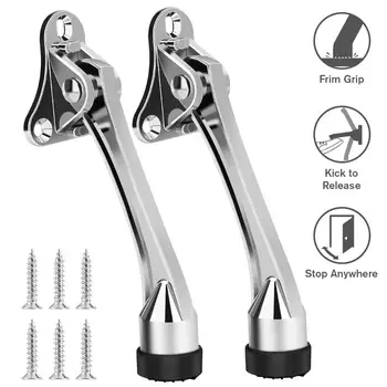2 Pack 4-Inch Door Stopper Hinge Metal Kickdown Door Stop Door Kickstand with Non-Slip Rubber Tip for Heavy Garage Door
2 Pack 4-Inch Door Stopper Hinge Metal Kickdown Door Stop Door Kickstand with Non-Slip Rubber Tip for Heavy Garage Door