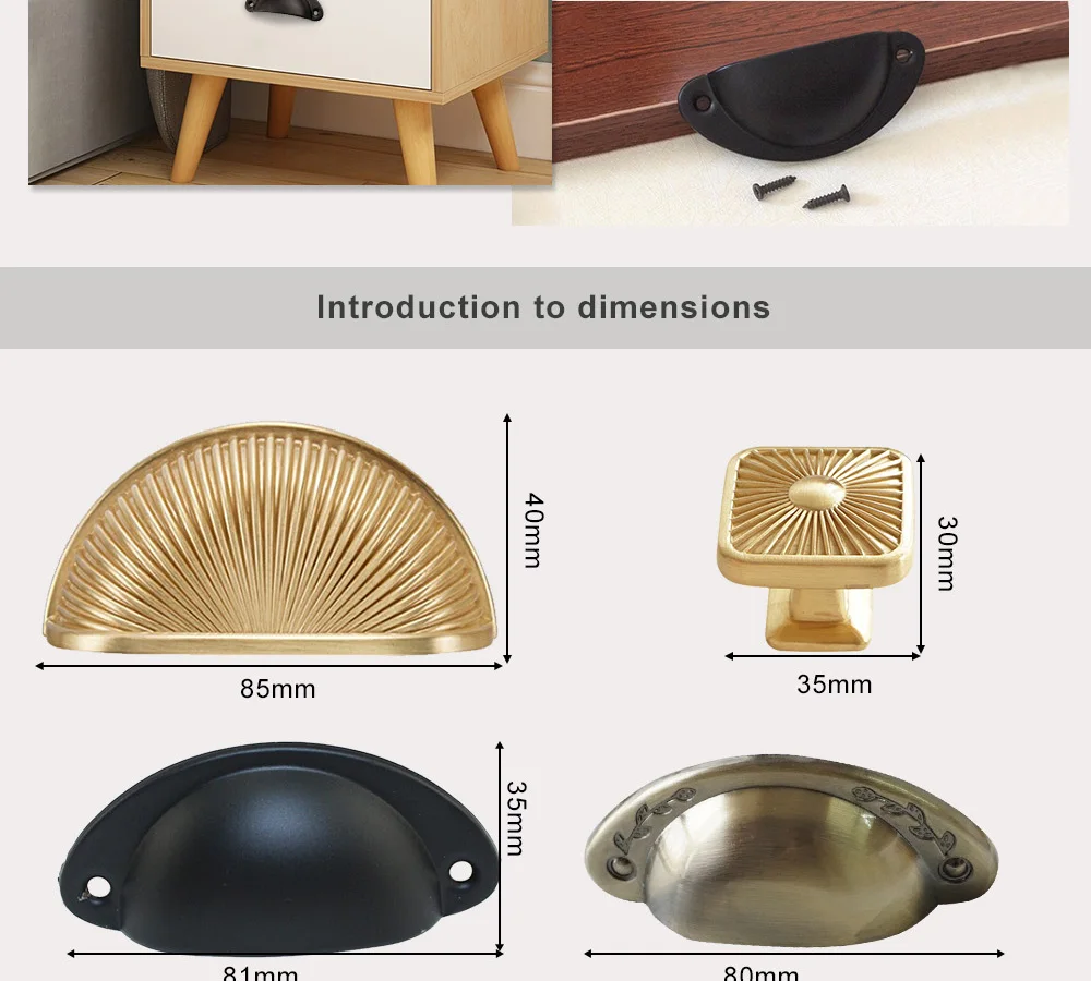 Vintage Style Shell Design Dresser Drawer Handles Knob / Rustic Antique Bronze Retro Kitchen Cabinet Handle Hardware Cupboard Vintage Style Shell Design Dresser Drawer Handles Knob / Rustic Antique Bronze Retro Kitchen Cabinet Handle Hardware Cupboard