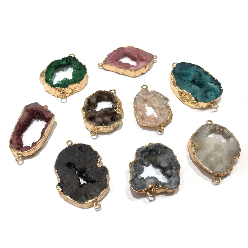 Natural Stone Crystal Pendants irregular shape Double hole connector for Jewelry Making DIY Necklace Bracelet Accessories
Natural Stone Crystal Pendants irregular shape Double hole connector for Jewelry Making DIY Necklace Bracelet Accessories