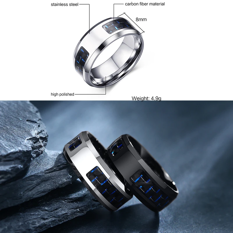 Мужское кольцо из углеродного волокна с гравировкой Древо жизни 8 мм|carbon fiber ring|ring