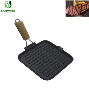 Square Skillet Steak Foldable handle Camping Picnic Iron Frying BBQ Griddle Pan Cast Iron Steak Grill Pan fry fish pot 
Square Skillet Steak Foldable handle Camping Picnic Iron Frying BBQ Griddle Pan Cast Iron Steak Grill Pan fry fish pot