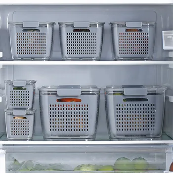 Fruit Vegetable Drain Preservation Box with Lid Refrigerator Storage Boxes Double-layer Classification Food Box Washing Basket
Fruit Vegetable Drain Preservation Box with Lid Refrigerator Storage Boxes Double-layer Classification Food Box Washing Basket
