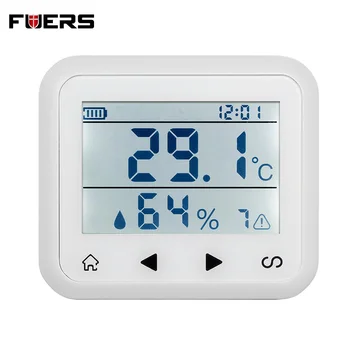 Fuers Wireless LCD Display Adjustable Temperature Meter Alarm Detector Temperature and Humidity Sensor Compatible Alarm System
Fuers Wireless LCD Display Adjustable Temperature Meter Alarm Detector Temperature and Humidity Sensor Compatible Alarm System