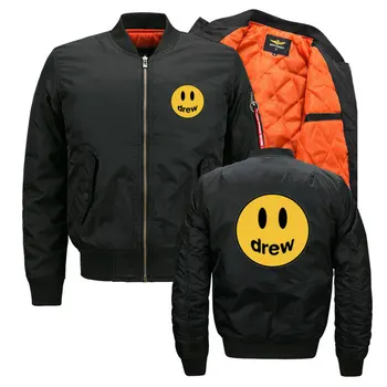 Thicken Thermal Pilot MA1 Jacket Men Justin Bieber Drew House Smile Face Bomber Jacket Tactical Military Parka Men Streetwear
Thicken Thermal Pilot MA1 Jacket Men Justin Bieber Drew House Smile Face Bomber Jacket Tactical Military Parka Men Streetwear