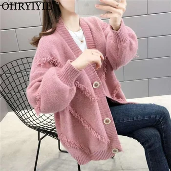 OHRYIYIE Oversize Sweater Women Cardigan Autumn Winter Knitted Cardigans Lady Tassel Long Sleeve Sweaters Female Fall Coat Tops
OHRYIYIE Oversize Sweater Women Cardigan Autumn Winter Knitted Cardigans Lady Tassel Long Sleeve Sweaters Female Fall Coat Tops