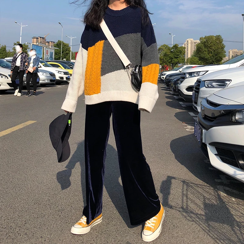 2019 autumn and winter korean style Loose color patchwork knitted sweaters womens thick sweaters and pullovers (X178)
2019 autumn and winter korean style Loose color patchwork knitted sweaters womens thick sweaters and pullovers (X178)