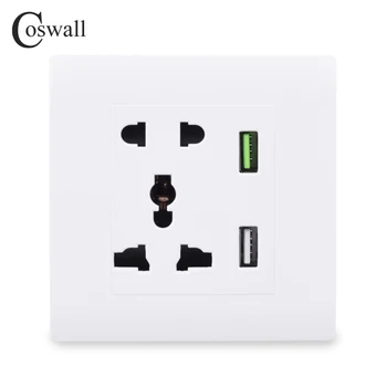 Coswall 2020 Universal 5 Pin Wall Socket With 3A Fast USB Charger Port + 2.1A Maxi. USB Charging Port White Gold Color
Coswall 2020 Universal 5 Pin Wall Socket With 3A Fast USB Charger Port + 2.1A Maxi. USB Charging Port White Gold Color