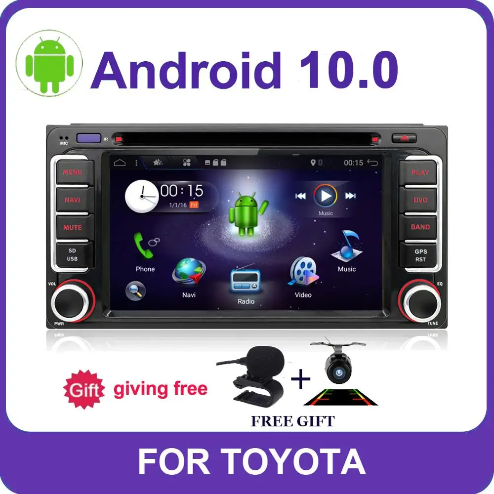 Android 10 автомобильный dvd для Toyota Terios Old Corolla Camry Prado RAV4 универсальное радио с