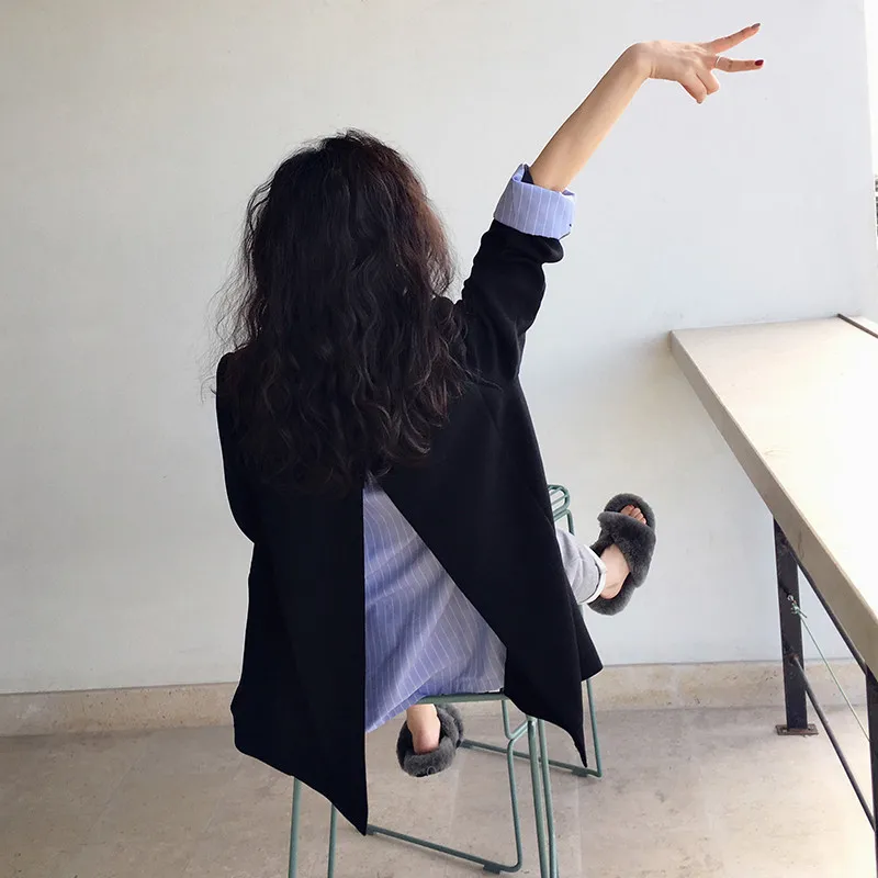 20 Early Temperament Private Clothing After Split Turn Over Edge Stripes Spell Color Contrast Loose Suit Small Coat Women's Wear
20 Early Temperament Private Clothing After Split Turn Over Edge Stripes Spell Color Contrast Loose Suit Small Coat Women's Wear