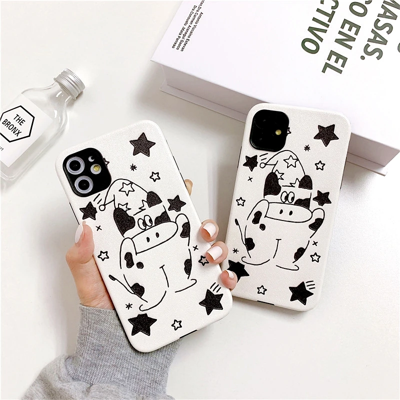 Cute Cartoon Cow Phone Case For iphone 11Pro MAX Case 11 SE 2020 XR 7 8 Plus X XS MAX Cows Star Pattern Matte Soft Silcone Cover
Cute Cartoon Cow Phone Case For iphone 11Pro MAX Case 11 SE 2020 XR 7 8 Plus X XS MAX Cows Star Pattern Matte Soft Silcone Cover