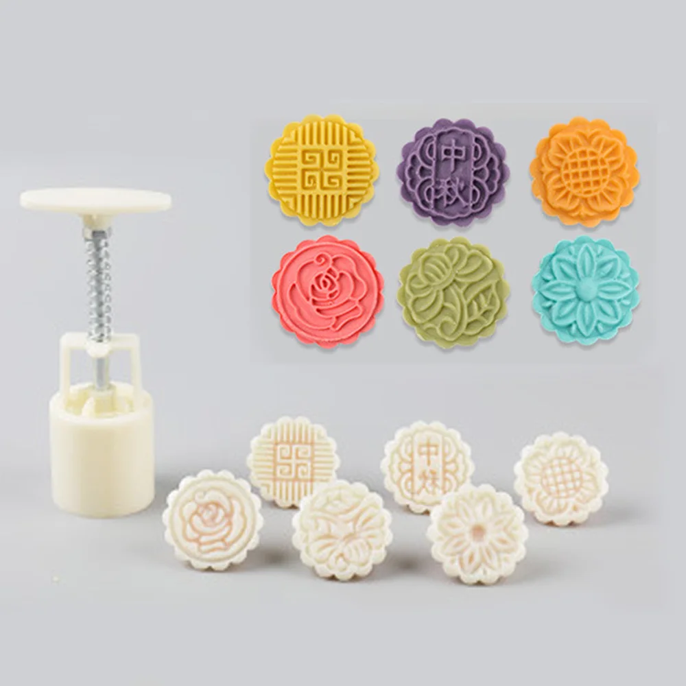 Mid-Autumn Festival Mooncake Mold Hand Pressure Mould DIY Tool Cookie Cutter Cake Bakeware1 Barrel +6 Stamps Set
Mid-Autumn Festival Mooncake Mold Hand Pressure Mould DIY Tool Cookie Cutter Cake Bakeware1 Barrel +6 Stamps Set