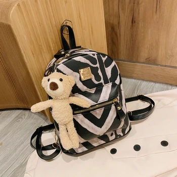 New Autumn Small Backpack Women 2020 Fashion Zebra Pattern Shoulder Bags Mini Luxury Ladies Backpacks with Bear Pendant Girls
New Autumn Small Backpack Women 2020 Fashion Zebra Pattern Shoulder Bags Mini Luxury Ladies Backpacks with Bear Pendant Girls