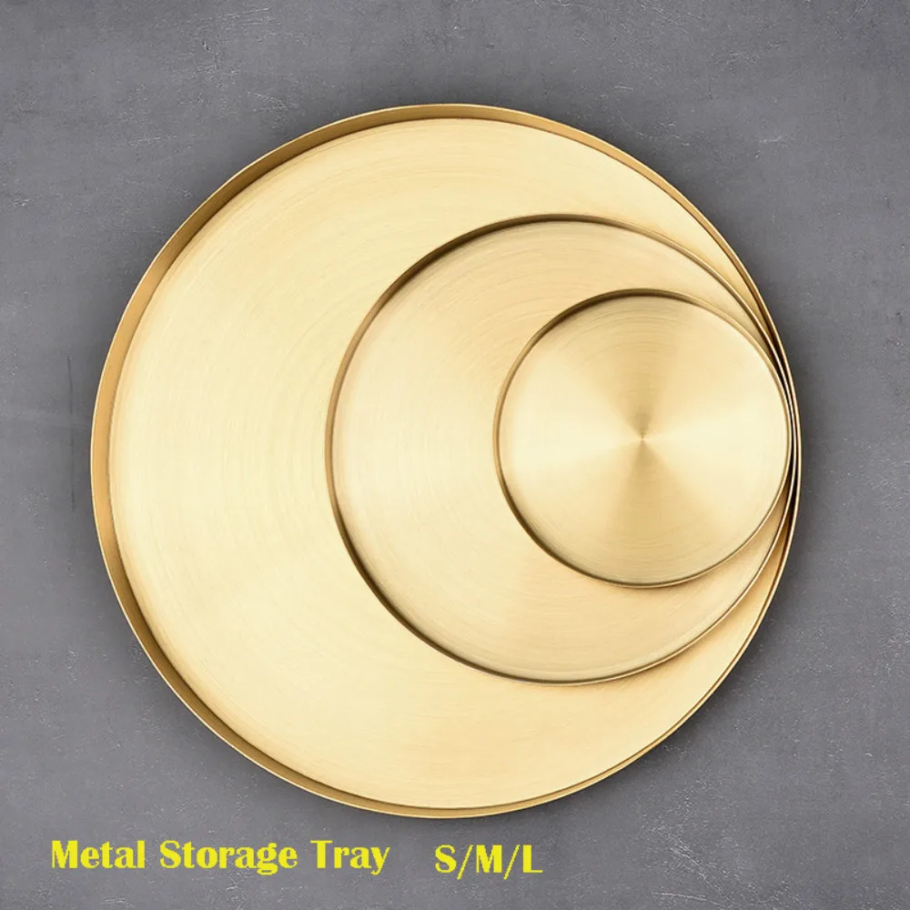Nordic Round Stainless Steel Storage Trays Gold Color Simple Style Jewelry Necklace Cosmetic Dessert Plate Home Organizer
Nordic Round Stainless Steel Storage Trays Gold Color Simple Style Jewelry Necklace Cosmetic Dessert Plate Home Organizer