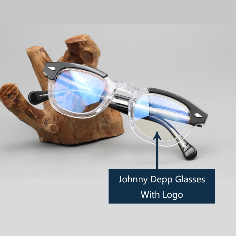 Фото Мужские и женские очки в оправе Джонни Depp оправа для очков из ацетата с логотипом