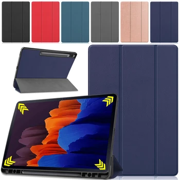 Smart Cover for Samsung Galaxy Tab S7 Plus 12.4 2020 Funda Shell SM-T970 T975 T976 Tri-Fold Flip Stand Tablet Case with Pen Slot
Smart Cover for Samsung Galaxy Tab S7 Plus 12.4 2020 Funda Shell SM-T970 T975 T976 Tri-Fold Flip Stand Tablet Case with Pen Slot