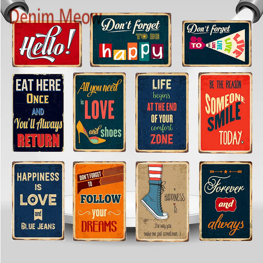 vintage life slogan metal poster dont forget to