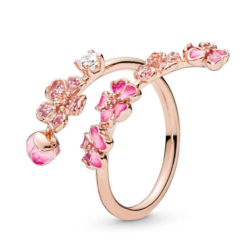2019 NEW Spring 100% 925 Sterling Silver Peach Blossom Flower Branch Ring For Women of Ring Cream Enamel Fashion Jewelry Gift
2019 NEW Spring 100% 925 Sterling Silver Peach Blossom Flower Branch Ring For Women of Ring Cream Enamel Fashion Jewelry Gift
