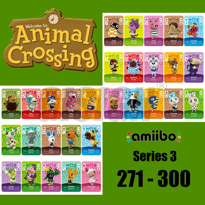 New Horizons Amiibo Animal Crossing Card For NS Switch 3DS Game Marshal Card Set NFC Cards Series 3 (271 to 300) 285 Merengue
New Horizons Amiibo Animal Crossing Card For NS Switch 3DS Game Marshal Card Set NFC Cards Series 3 (271 to 300) 285 Merengue