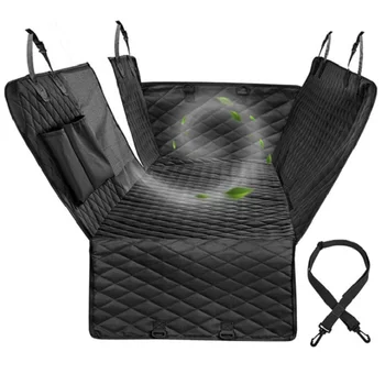 Pet Dog Car Seat Cover with Visible Mesh Window Safety Belt Waterproof Pet Carrier Rear Back Seat Mat Hammock Cushion Protector