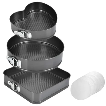 Cake Pan, 3 Non-Stick Pan Cake Pan Set, Baking Pan Cheese Cake Pan and Removable Bottom, with 50 Baking Papers
Cake Pan, 3 Non-Stick Pan Cake Pan Set, Baking Pan Cheese Cake Pan and Removable Bottom, with 50 Baking Papers