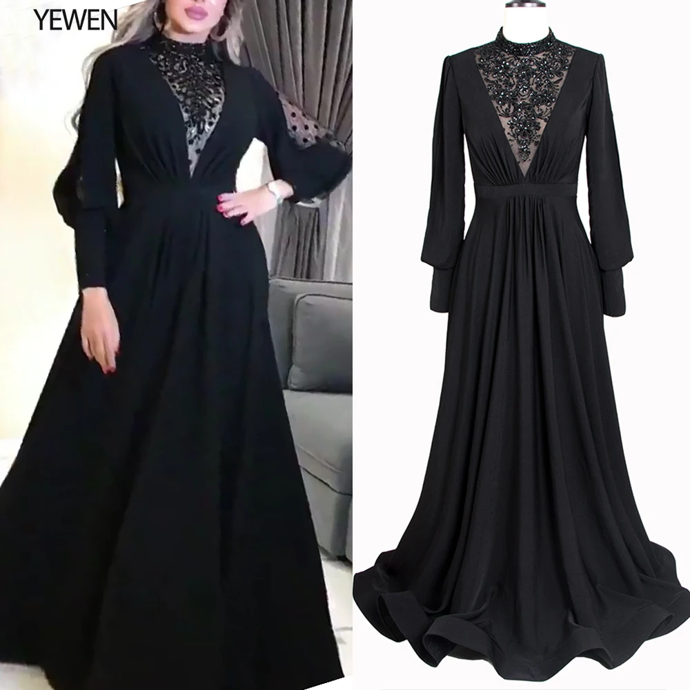 Luxury 2019 Black Muslim Evening dress long sleeve elegant robe de soiree formal gownYeWen arabic prom dresses
Luxury 2019 Black Muslim Evening dress long sleeve elegant robe de soiree formal gownYeWen arabic prom dresses