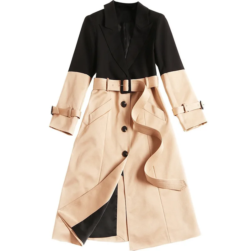 2019 New Autumn Winter Turn-down Collar Long Sleeve Single-breasted Loose Hit Color Windbreaker Women Trench Fashion
2019 New Autumn Winter Turn-down Collar Long Sleeve Single-breasted Loose Hit Color Windbreaker Women Trench Fashion