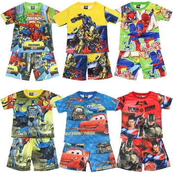 Hot Sale SpiderMan Boys Clothing Children Summer Batman Boys Clothes Cars Cartoon Kids Boy Clothing Set T-shit+Pants Cotton 
Hot Sale SpiderMan Boys Clothing Children Summer Batman Boys Clothes Cars Cartoon Kids Boy Clothing Set T-shit+Pants Cotton