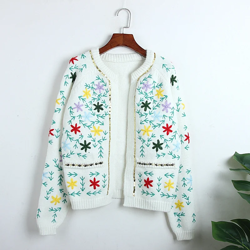 Womens Sweater Cardigans Crocheted Embroidered Floral Sequins Cardigan Commuter Sweaters Jacket Beaded Knit Clothes
Womens Sweater Cardigans Crocheted Embroidered Floral Sequins Cardigan Commuter Sweaters Jacket Beaded Knit Clothes